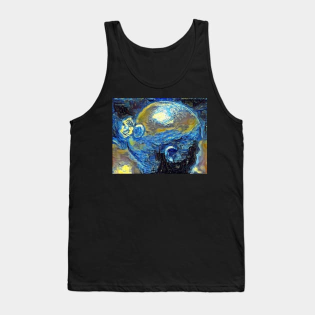 Half-Life Mr. Valve Open Your Mind Version Starry Night Tank Top by Starry Night